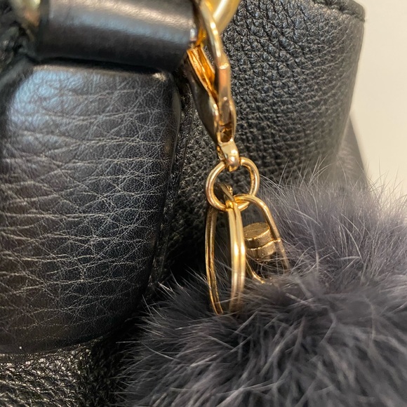 💕 3 for $75 💕 Charcoal Rabbit Fur Bag Charm - Picture 4 of 4